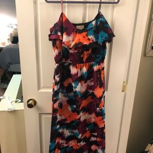 Colorful spaghetti strap maxi dress